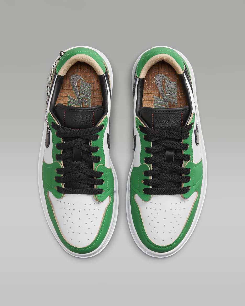 Jordan shoes green and black top